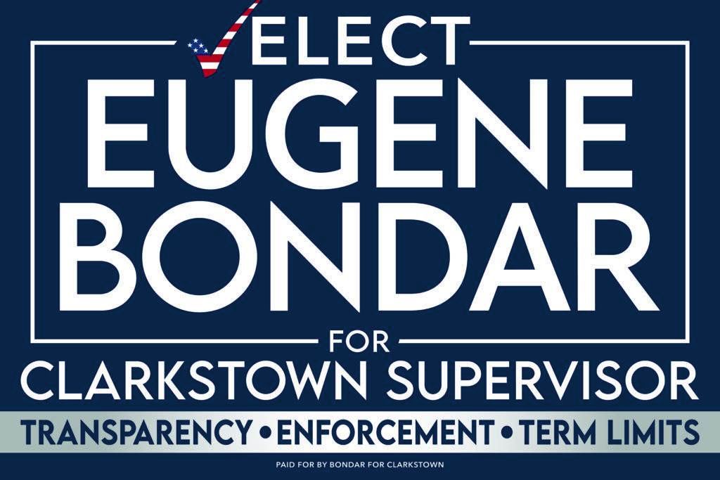 Elect Eugene Bondar for Clarkstown Supervisor — yard sign